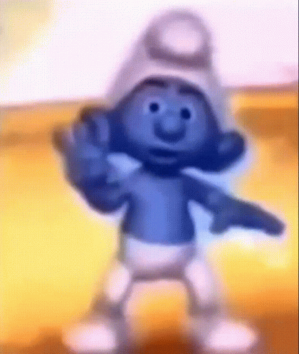 A smurf smooving it